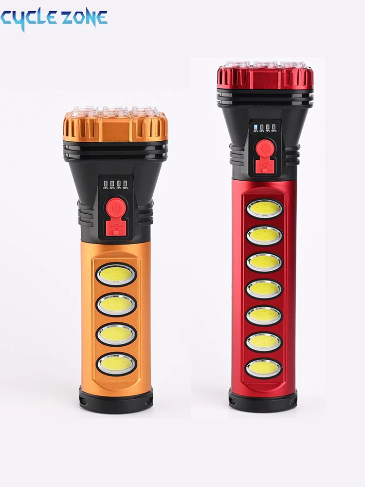 

Dual Light Source Led Flashlight Built-In 18650 Battery Cob Working Light Rechargeable Tactical Flashlight For Outdoor Camping