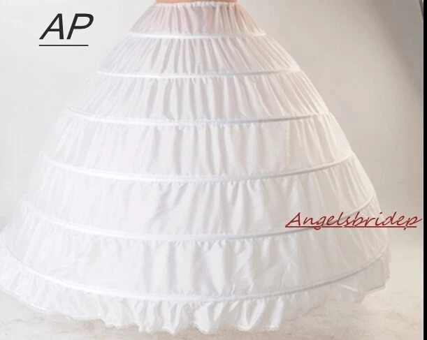 Enaguas blancas de 6 aros, foto Real, Crinolines anchos grandes, vestidos de novia, accesorios de novia