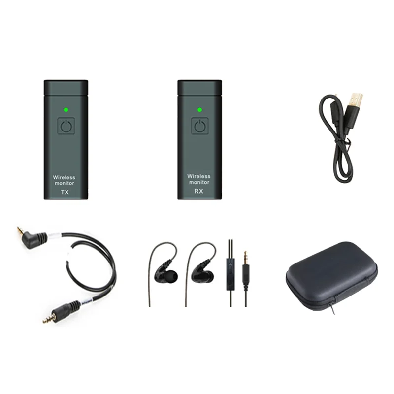 HOES-IEM Stereo Transmitter Receiver Real-Time Ear Return Wireless Earphone Monitoring System Kit For Band For Singer Stage