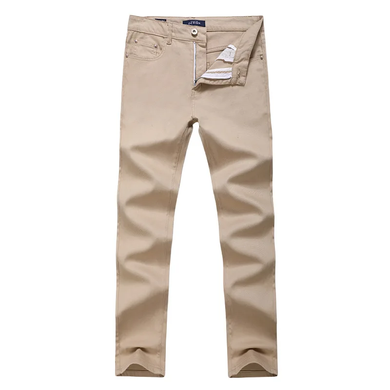 2024 New Four Seasons Men's Pure Color Jeans Elastic Minimalist Urban Versatile Business Casual Pencil Pants Trousers
