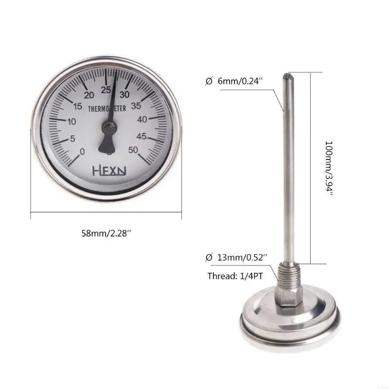 L43A 5 Types Thermometer Bi-metallic Thermometer 50/100/150/200/300℃ for Industrial