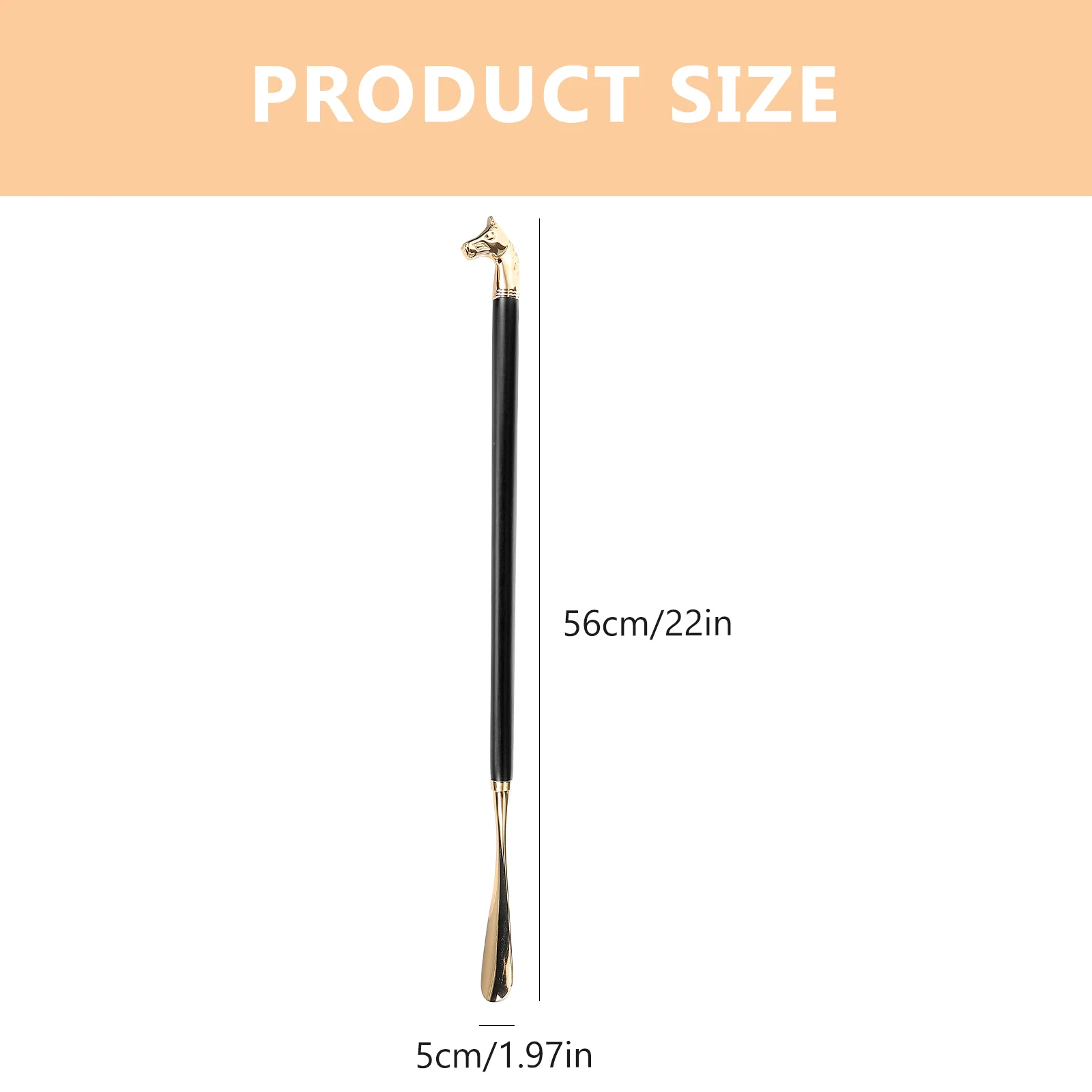 Long Handle Shoe Horn Shoelifter Portable Shoes Wearing Tool Household Wooden Travel Helper Copper Material Simple Structure