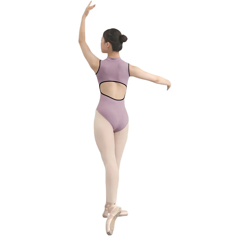

Ballet Leotard for Women Waist Hollow Out Dancewear Gymnastics Leotards Sleeveless Solid Color Bodysuit Adult Dance Clothes