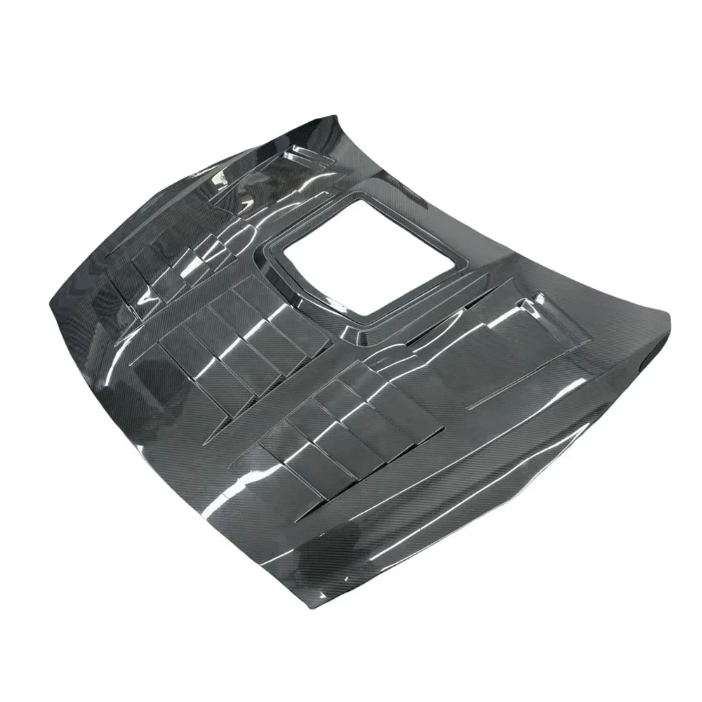 3K Real Dry Carbon Fiber Transparent Glass Car Front Bonnet Engine Hood Cover For Nissan GTR R35