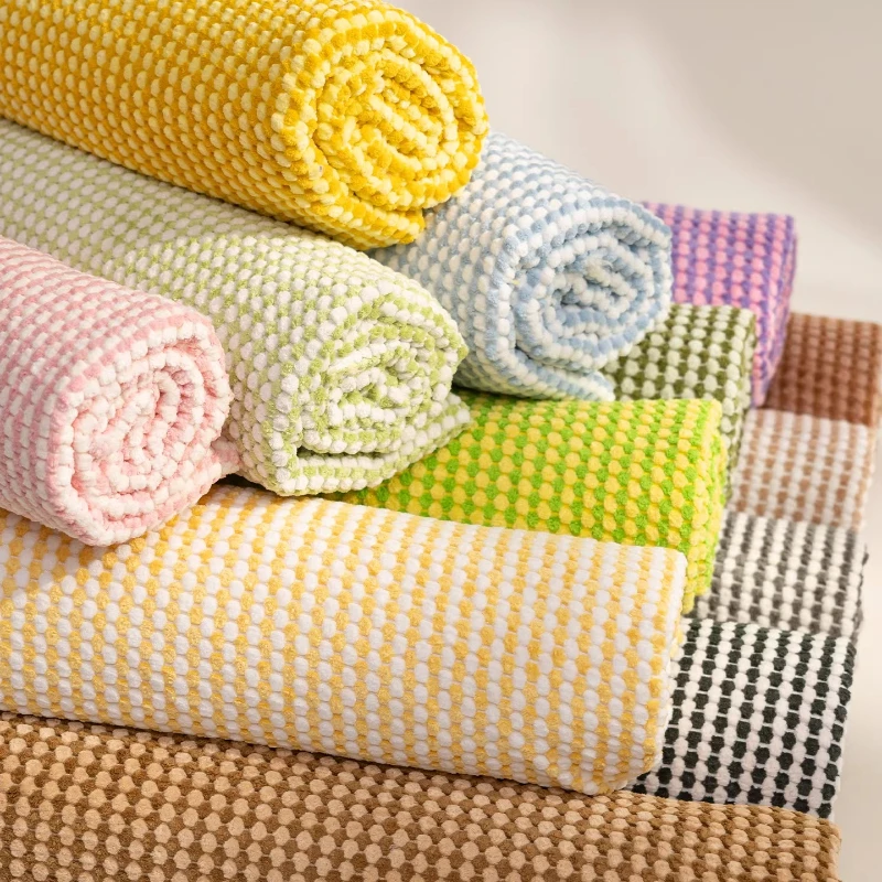 

Мягкая короткая плюшевая клетчатая ткань для куклы ручной работы, подушки, домашняя ткань, декоративная ткань по метрам, шитье своими руками