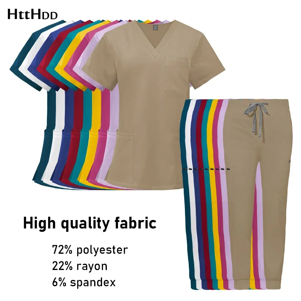 Unisex enfermeira uniforme para mulheres e homens, uniforme hospitalar, moletom médico, calças de enfermagem, uniformes de oficina, roupas de trabalho Beauty SPA