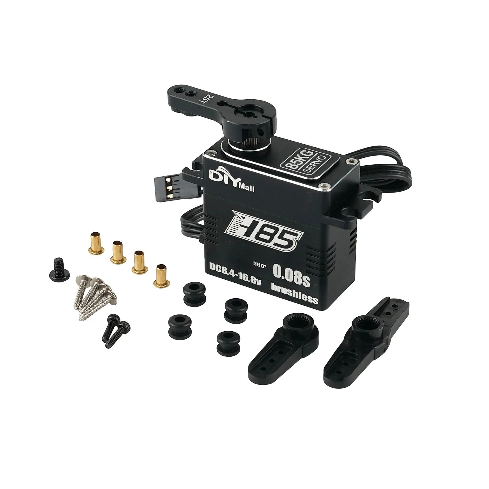 H85 메탈 디지털 서보 브러시리스 모터 85KG 8.4V-16.8V 고토크 180/270/360도 메탈 기어 서보 부품 RC 자동차 로봇용