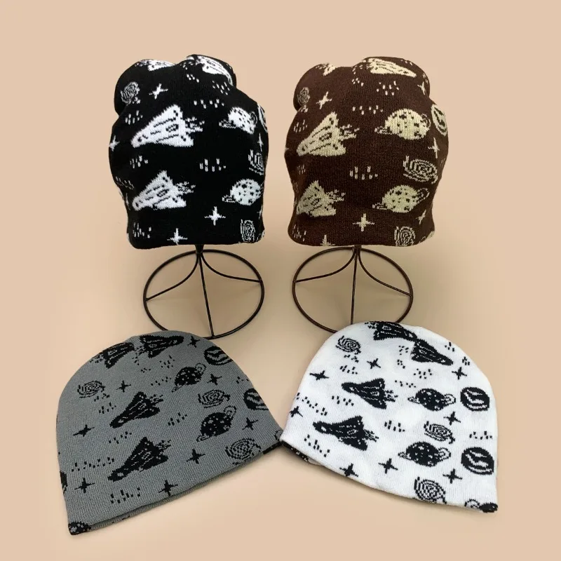 

1pc Rocket Planet Jacquard Beanies Hat,Winter Warm Hip Hop Personal Warm Head Cap,Suitable for Winter Outdoor,climbing Skiing