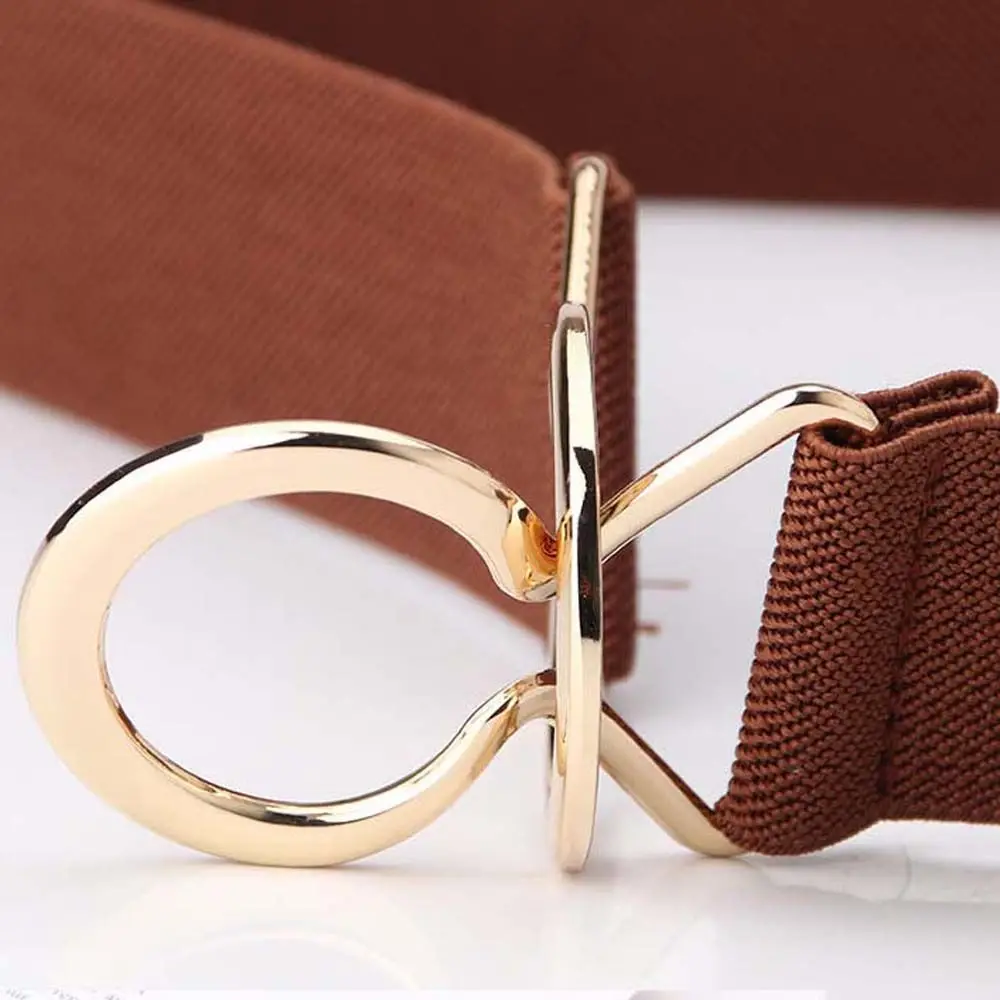 Circle Solid Color Geometric Dress Decoration Women Waistband Elastic Waist Belt Female Waist Strap Gold Round Buckle Belt