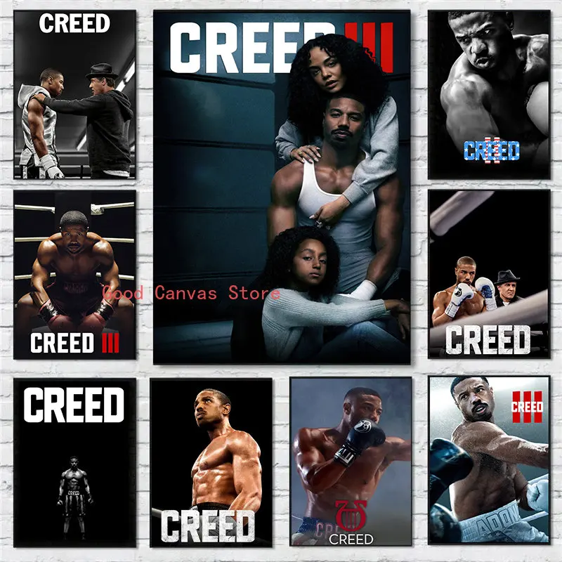 2023 Classic Horror Movie Creed 3 Posters Aesthetic Boxer Fight Film Canvas Painting Print Wall Art Pictures for Room Home Decor