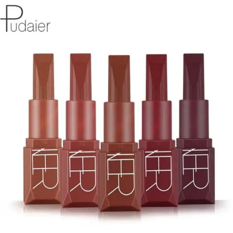 

Pudaier velvet matte lipstick 5 colors makeup set pumpkin series vitamin E waterproof long lasting nude brow lipstick