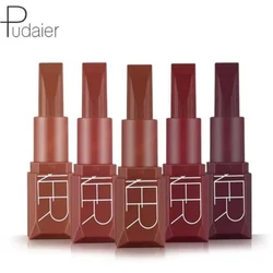 Pudaier velvet matte lipstick 5 colors makeup set pumpkin series vitamin E waterproof long lasting nude brow lipstick