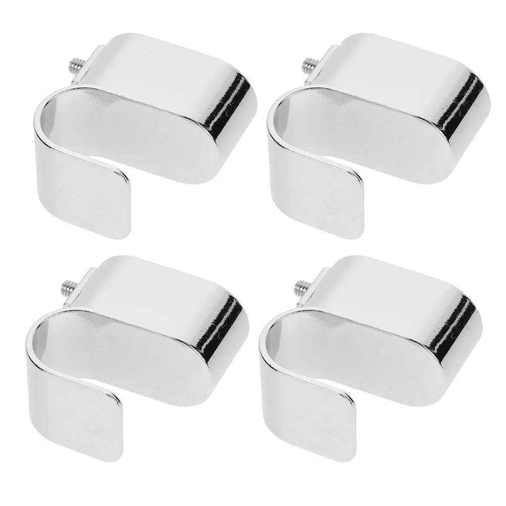 

4Pcs Closet Rod Brace Zinc Alloy Heavy Duty Corner Flange Seat Hanger Buckle Closet Bathroom Cabinet Rod Holder Bracket