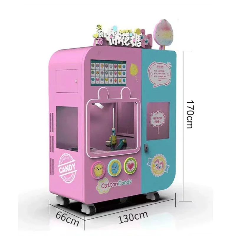Automatic Cotton Candy Vending Machine 10 Flavors High Capacity Commercial Use Candy Floss Machine for Efficient Production