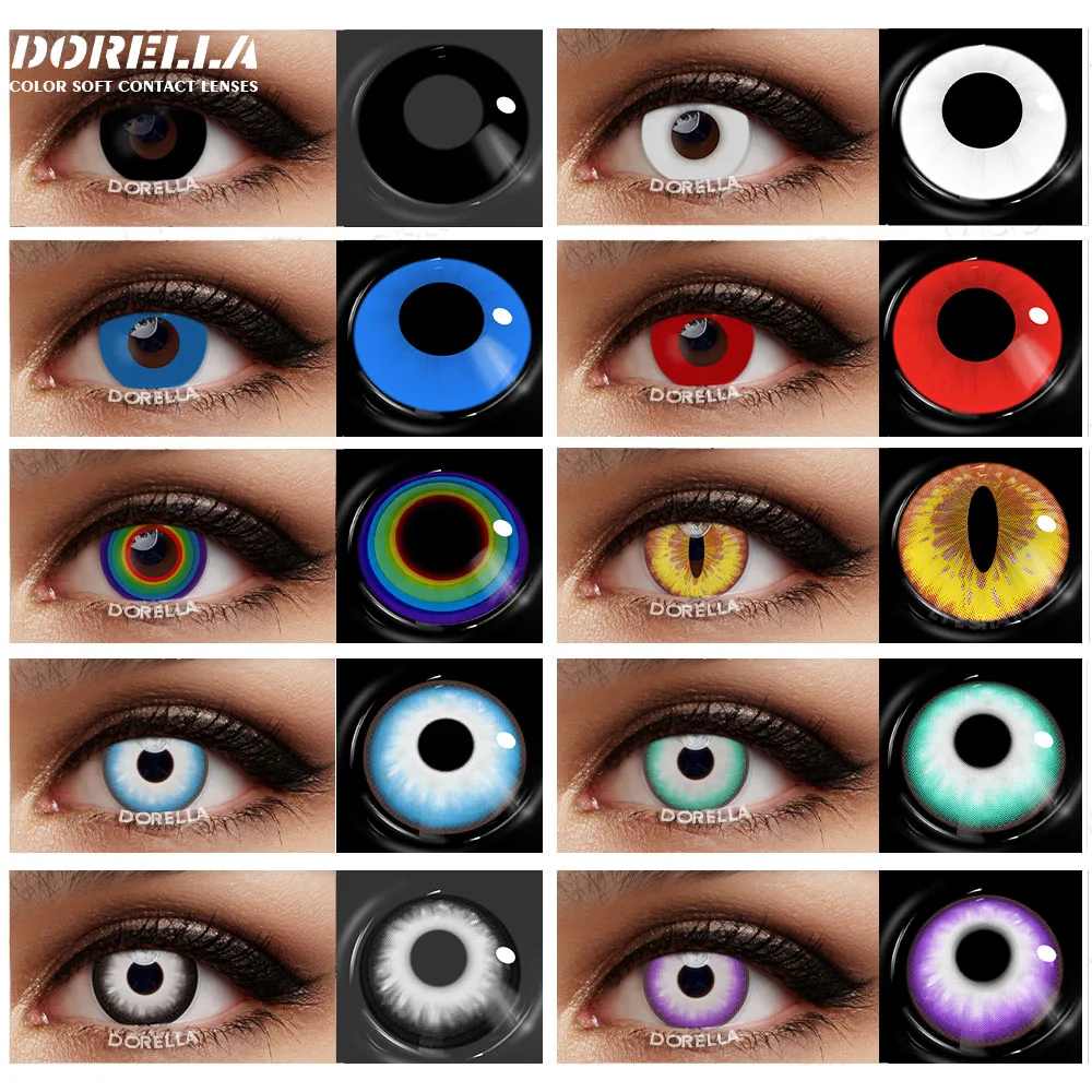 D\'ORELLA 1 Pair(2pcs) Colored Contact Lenses For Eyes Cosplay Colored Lenses Blue Contact Lenses Cosmetics Pupils Eye Color Lens