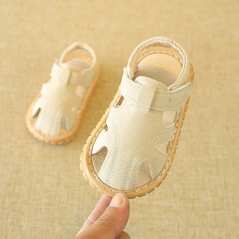 Baby Quietsch-Sandalen für Sommer, Kleinkinder Jungen Mädchen, Niedliche Freizeitschuhe, Rutschfeste Indoor-Lauflernschuhe – Detail 20
