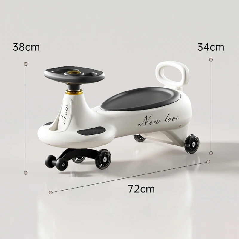 Coche giratorio para niños, tablero deslizante silencioso oscilante antimunta, adecuado para niños y niñas de 1 a 8 años, pueden sentarse