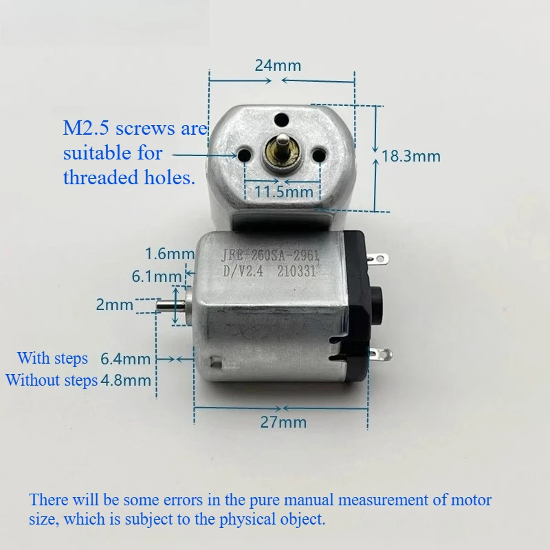 FF260SA -2961 DC-Motor 2,4V Rasierer 3-Kopf-Rasierer Nasenhaartrimmer Haarschneider Hochgeschwindigkeits-Kleinmotor.