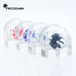 FREEZEMOD LSJ-PM2A PC Water Cooling Half-Circle Flowmeter with 1.29g Lightweight Impeller Transparent Acrylic