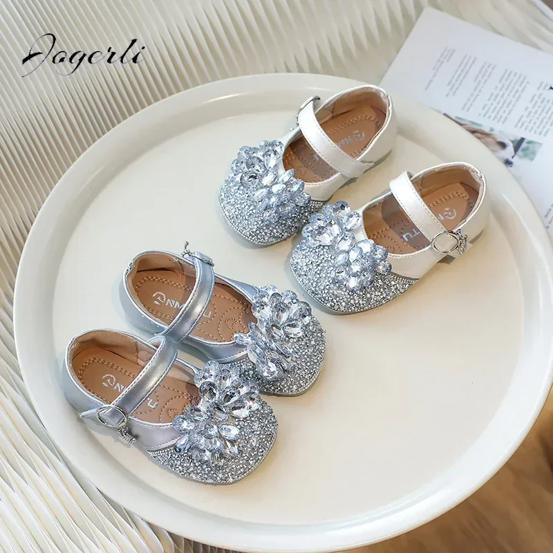 

Kids Girls Spring Autumn New Fashion Princess Shoes Soft Sole Non-slip Children's School Student Loafer Flats Shoes Size 23-34