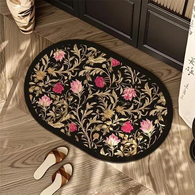 Super Absorbent Shower Bath Mat Bathroom Anti-Slip Carpet Rug Simple Kitchen Entrance Soft Door Bathtub Side Bath Mat Home Decor