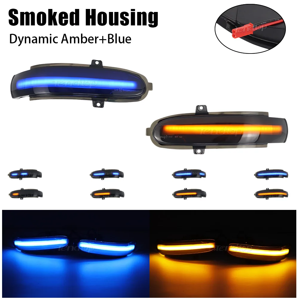 2pcs LED Dynamic Turn Signal Light Side Wing Rearview Mirror Lamp For Mercedes Benz C Class W203 C180 S203 CL203  C32 C55 AMG