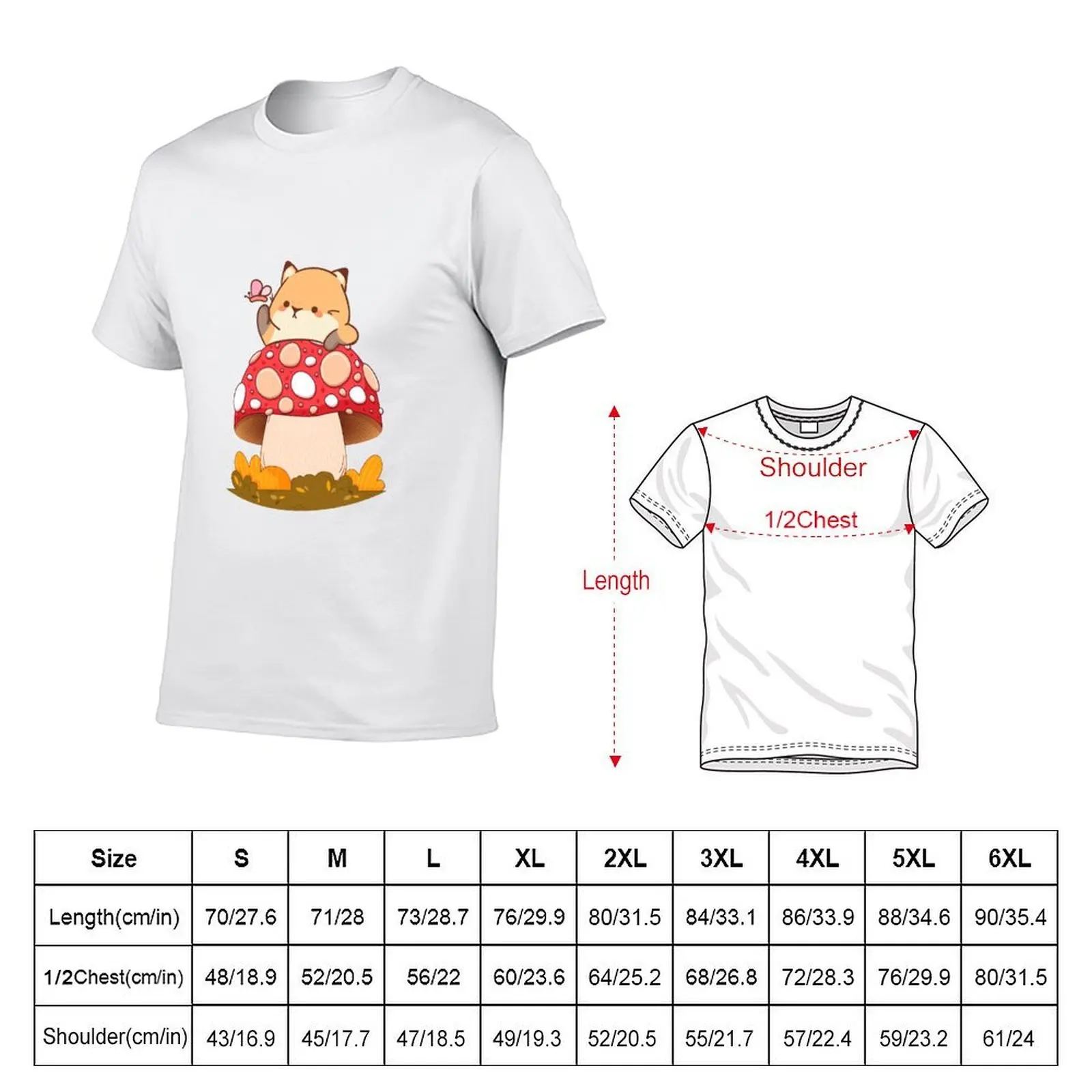 Cute Mushroom Cat - Kawaii Kitten & Pet-Loving Shroom T-Shirt t shirts for man pack cotton cotton t shirt man T-Shirt
