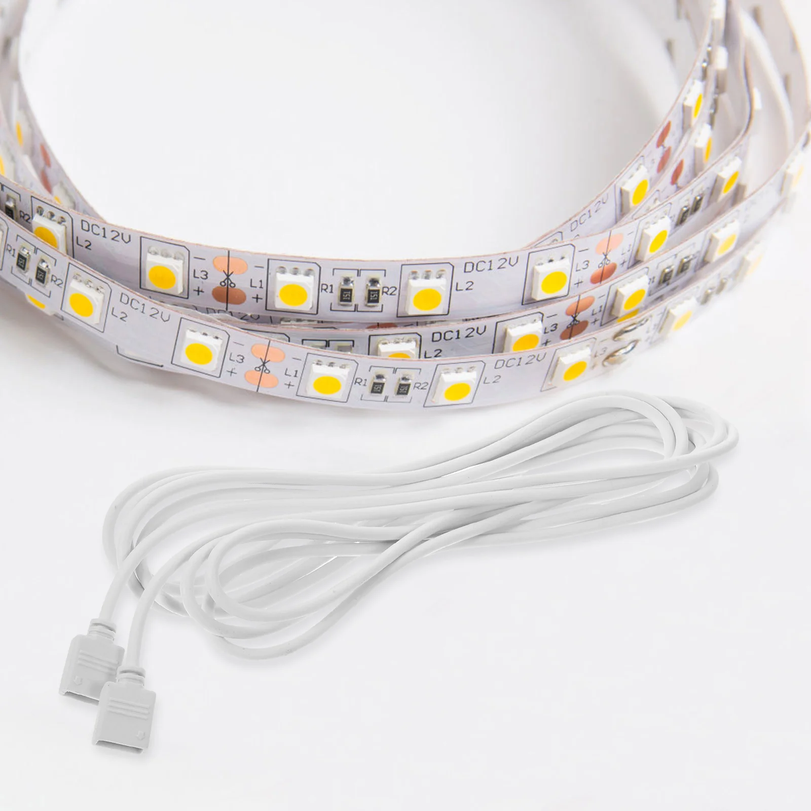 

3 Meters Rgb Light Cord Connectors Smd 5050 3528 Easy to Install Without Soldering Flexible PVC Insulation