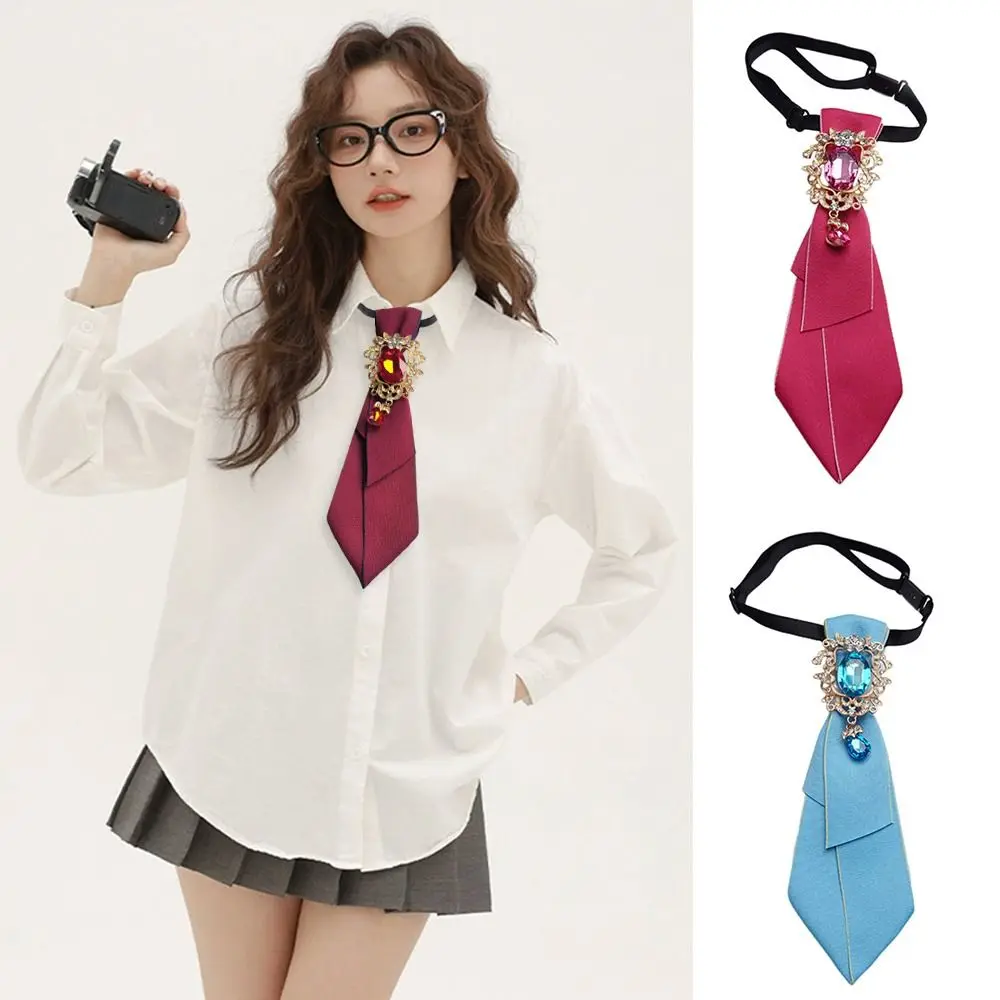 

Fashion Handmade Women's Tie Diamonds Japanese Necktie Casual Shirt Accessories Women