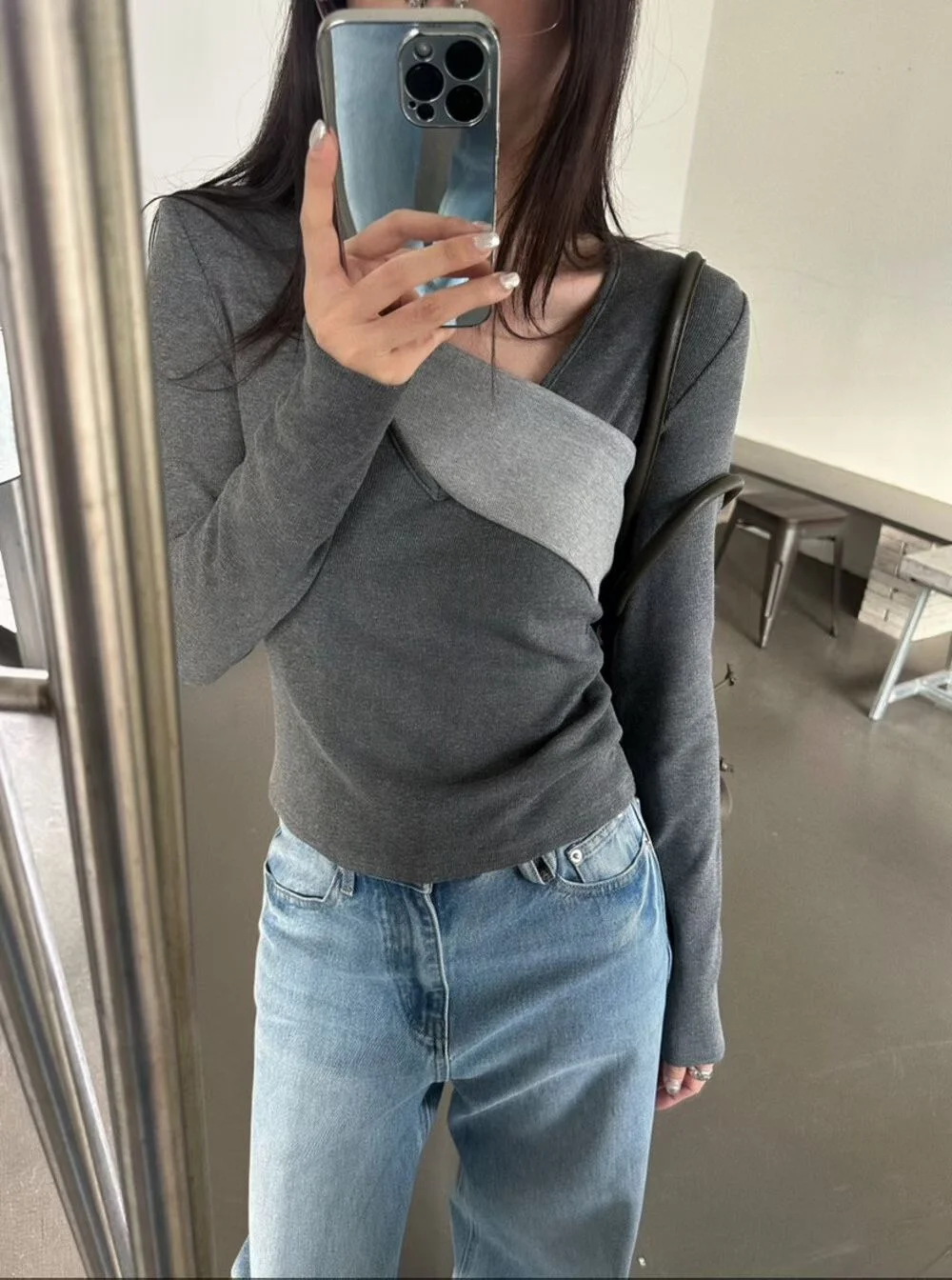 

Korean Sle Fce Lined Long Sve Women's Slim Fit oulder Padded Top Color Blo Design Comfortable Soft Cotton Winter ...