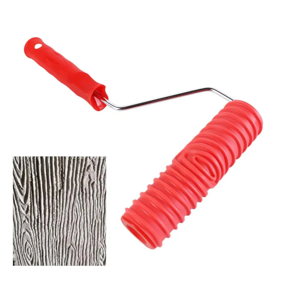 Texture Tools Rubber Paint Roller Empaistic Durable Rolling Brush Embossed Wood Pattern Graining Painting Tool Room