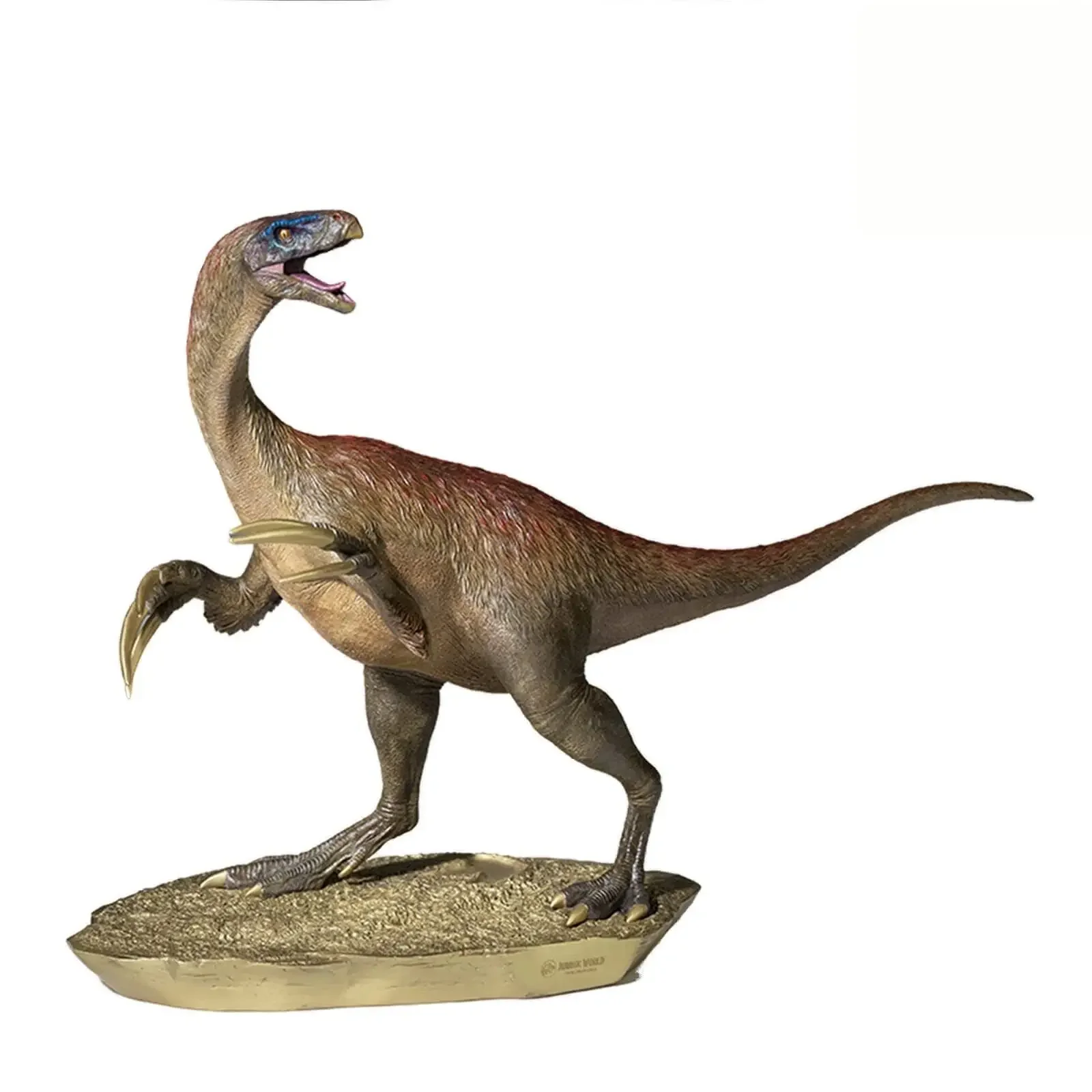 TONGSHIFU 1/18 Therizinosaurus Model Brass Dinosaur Animal Statue Collector Photography Realistic Props Desk Decoration Gift