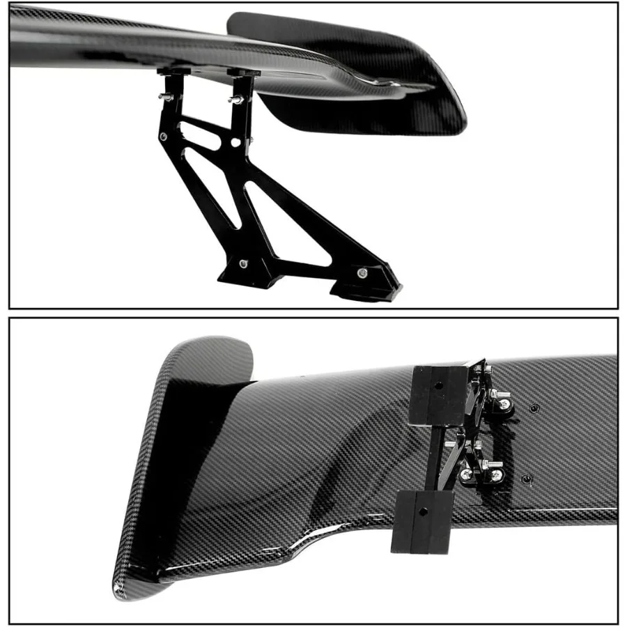 Alerón trasero universal para vehículos Sedan Coupe Hatchback con alerón ajustable en estilo GT, fibra de carbono de 57 pulgadas de longitud