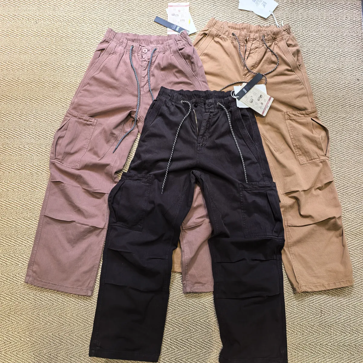 Amekaji Wear Spring and Summer Retro Wash Wax Dye Loose Straight Japanese Overalls Ankle Banded Pants