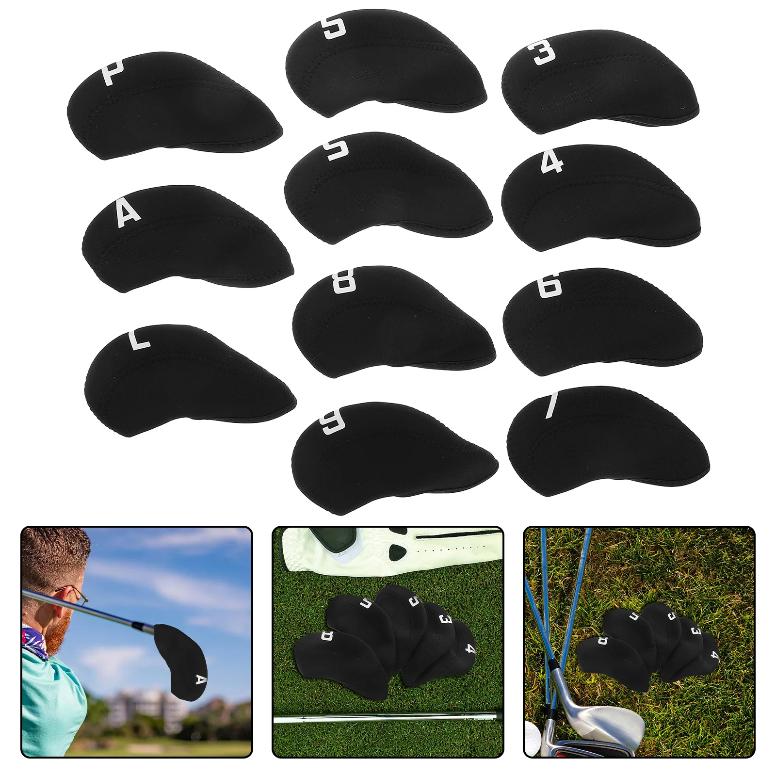 

11Pcs Golf Head Covers for Men Neoprene Material Club Protector Portable Professional Accessories Golf Head Covers for Men