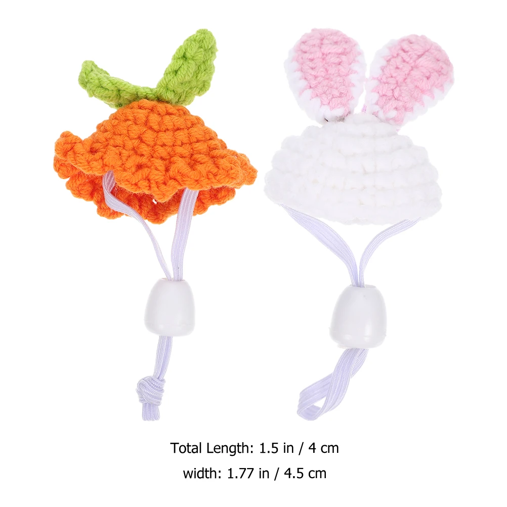 

2pcs Pet Small Hats Hamster Guinea Pig Decorative Accessories Cute Animal Headwear Photo Props Squirrel Rat Chinchilla Costumes