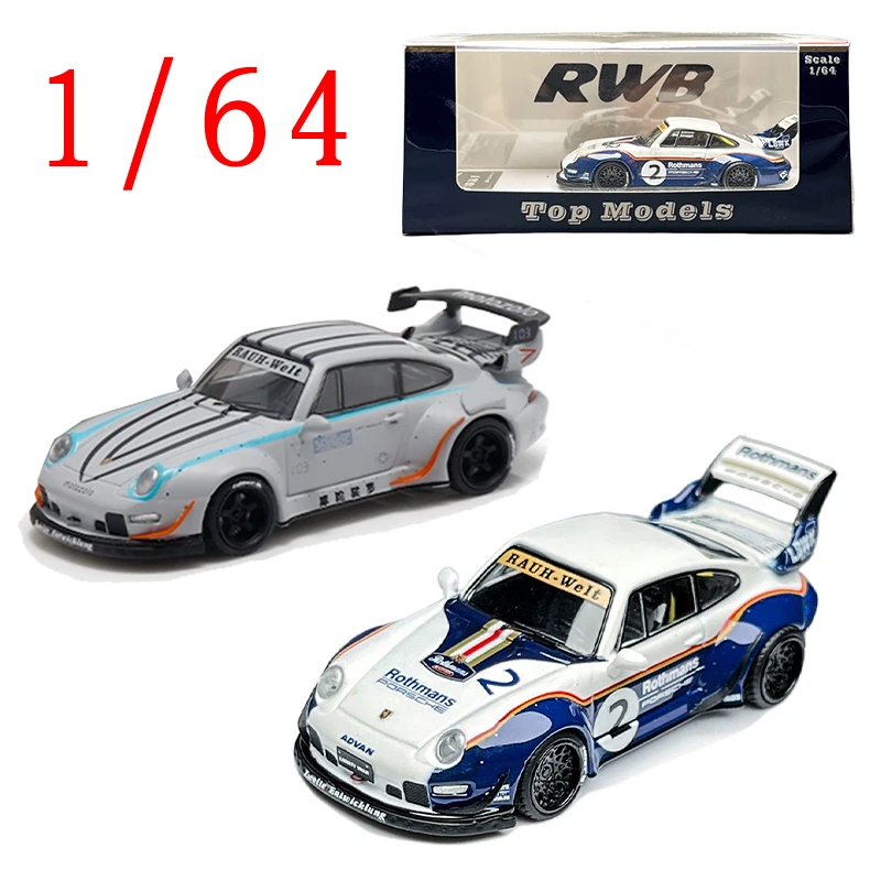 

Литая под давлением модель суперкара Porsche RWB 993 911, масштаб 1/64, сплав Porsche RWB 993 911, модель игрушечного транспортного средства, статическая модель