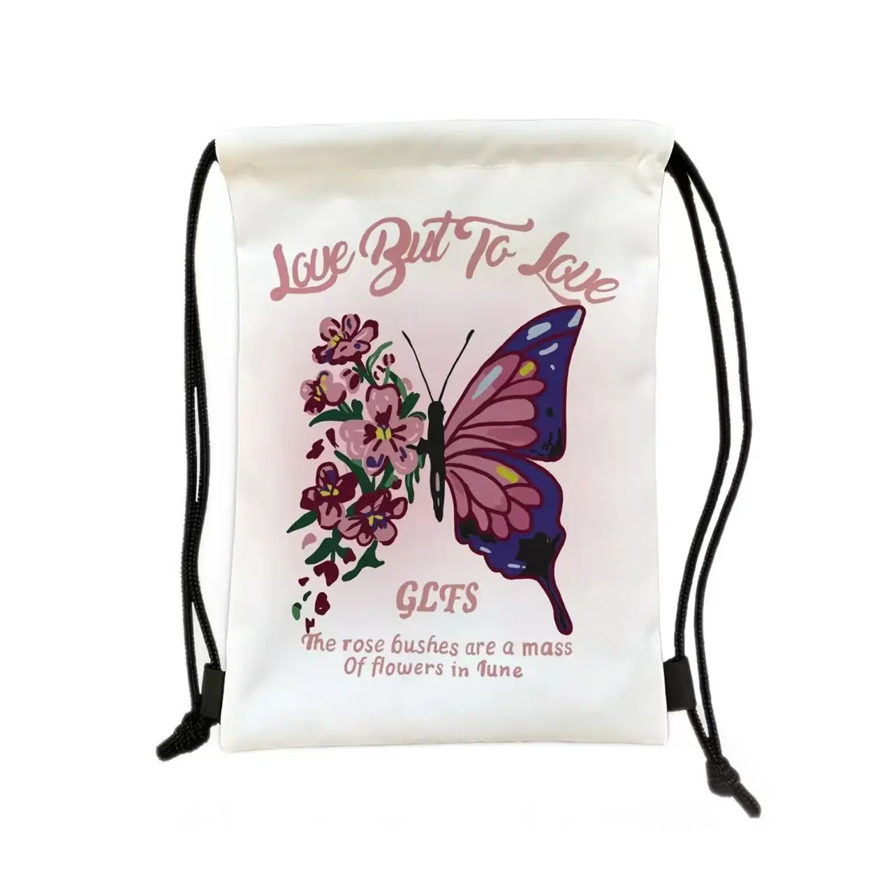Basketball Football Volleyball Drawstring Bag Butterfly Print Graffiti Storage Sack Backpack