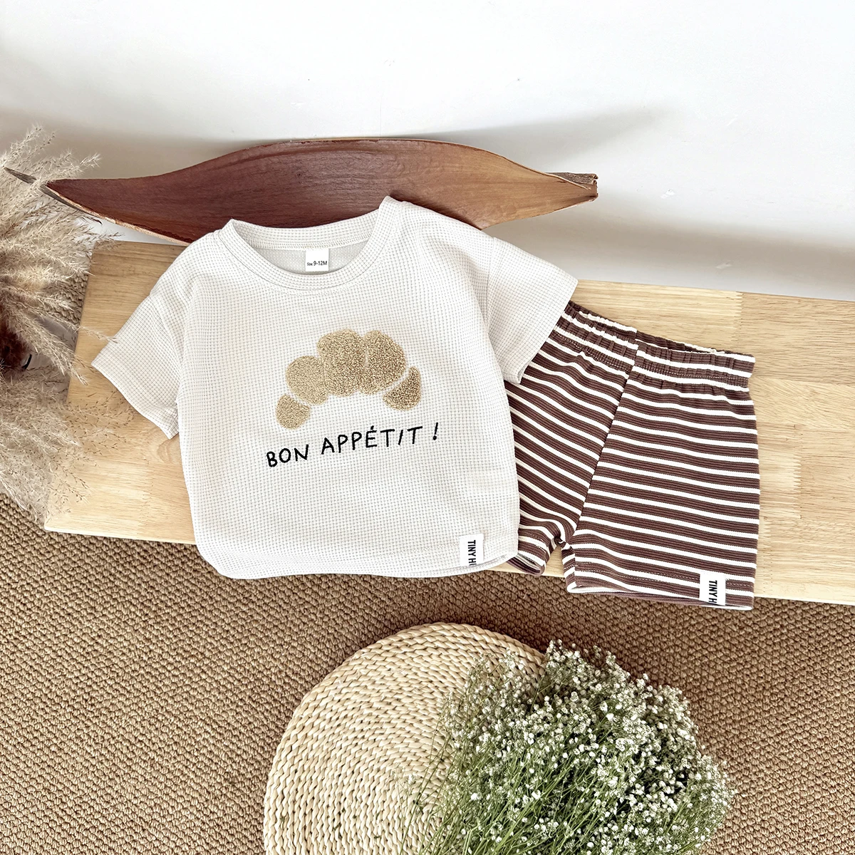2 Teile/satz Neue Baby Jungen Kleidung Kleinkind Baby Kleidung Keks Handtuch Stickerei T-shirt + Shorts Neugeborenen Jungen Mädchen Sommer Outfits