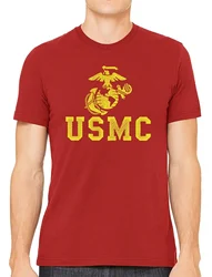 US Marine Corps Eagle Earth & Anchor USMC Badge T-Shirt 100% Cotton O-Neck Summer Short Sleeve Casual Mens T-shirt Size S-3XL