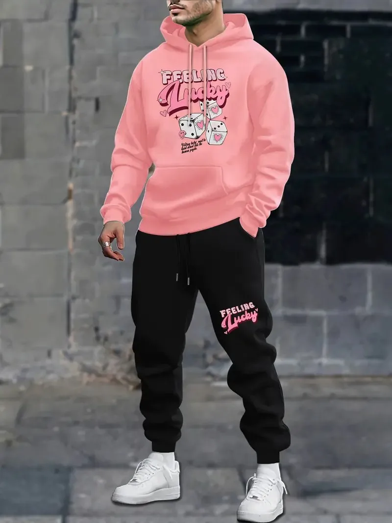 

The 2025 autumn new 3D printed comfortable and casual men's outdoor sports sweatshirt and sweatpants set