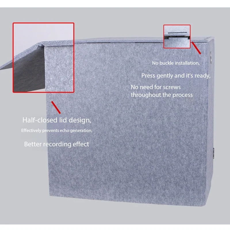 Cabine d'enregistrement simple pour bureau avec réduction du bruit, couverture insonorisée pour bure