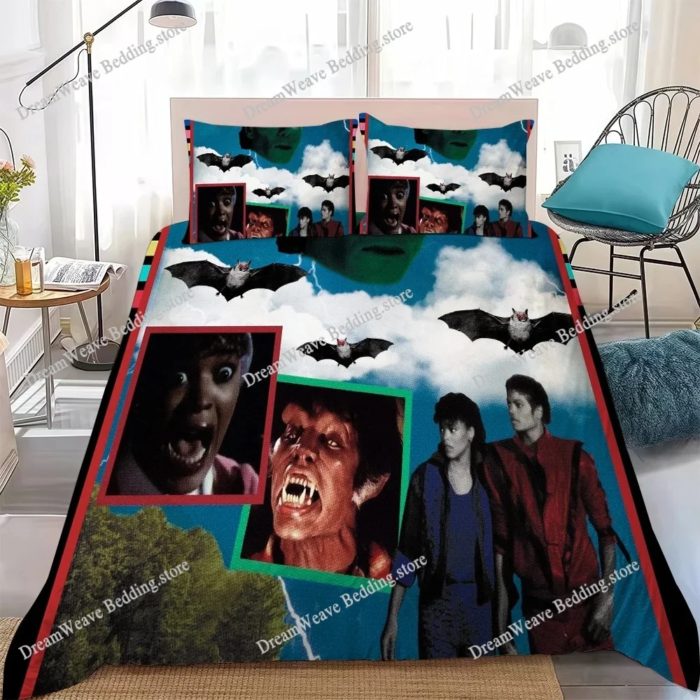 M-Michael J-Jackson T-Thriller Duvet Cover Set Home Style Bedding Soft Laundry Cotton Bed Student Dormitory Gift