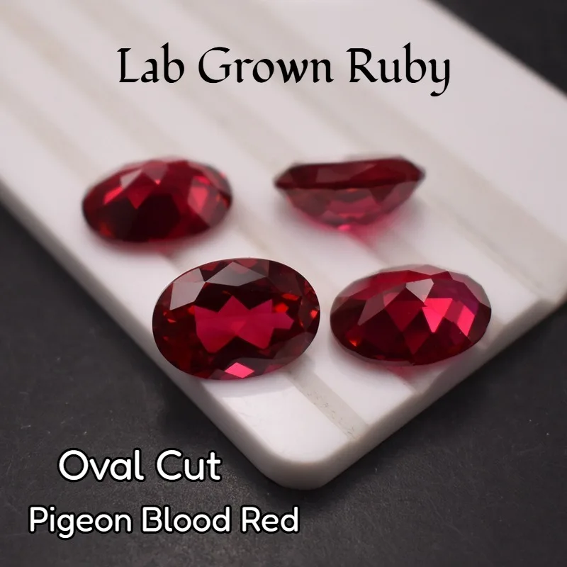 

Lab Grown Ruby Pigeon Blood Red Oval Cut Available Gem Premium For Jewelry Setting&Custom Design Selectable AGL Certificate