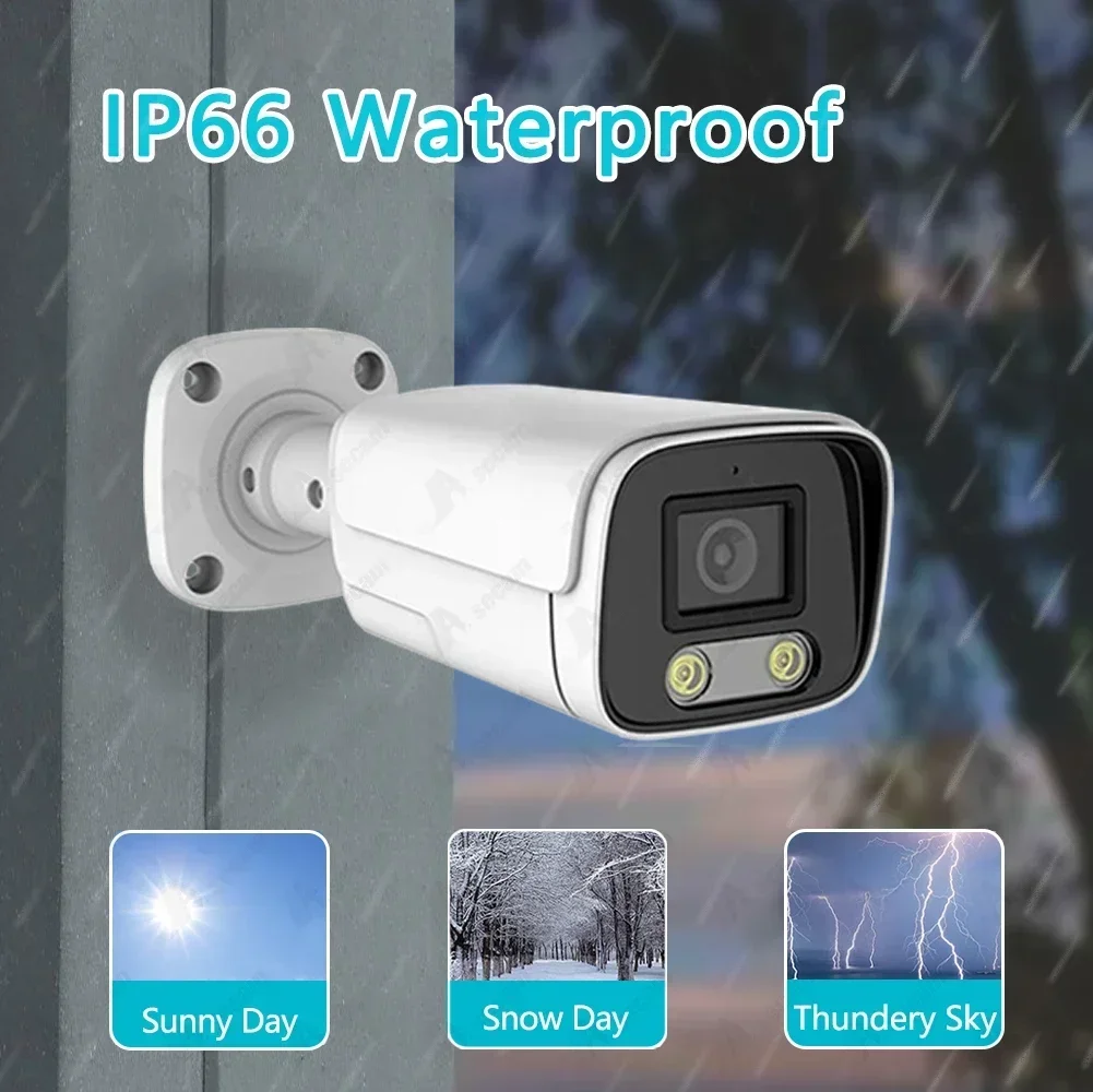 كاميرا أمنية خارجية للرؤية الليلية ، صوت في اتجاهين ، كشف بشري ، رادع نشط ، فائق الدقة ، 4K ، 8mp ، IP ، PoE ، Color #3