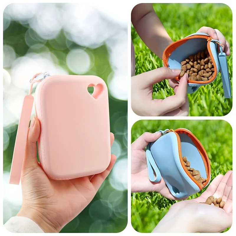 2 pcs Silicone pet snack bag, change storage bag, bank card and key storage box, data cable, headphones, lipstick storage bag