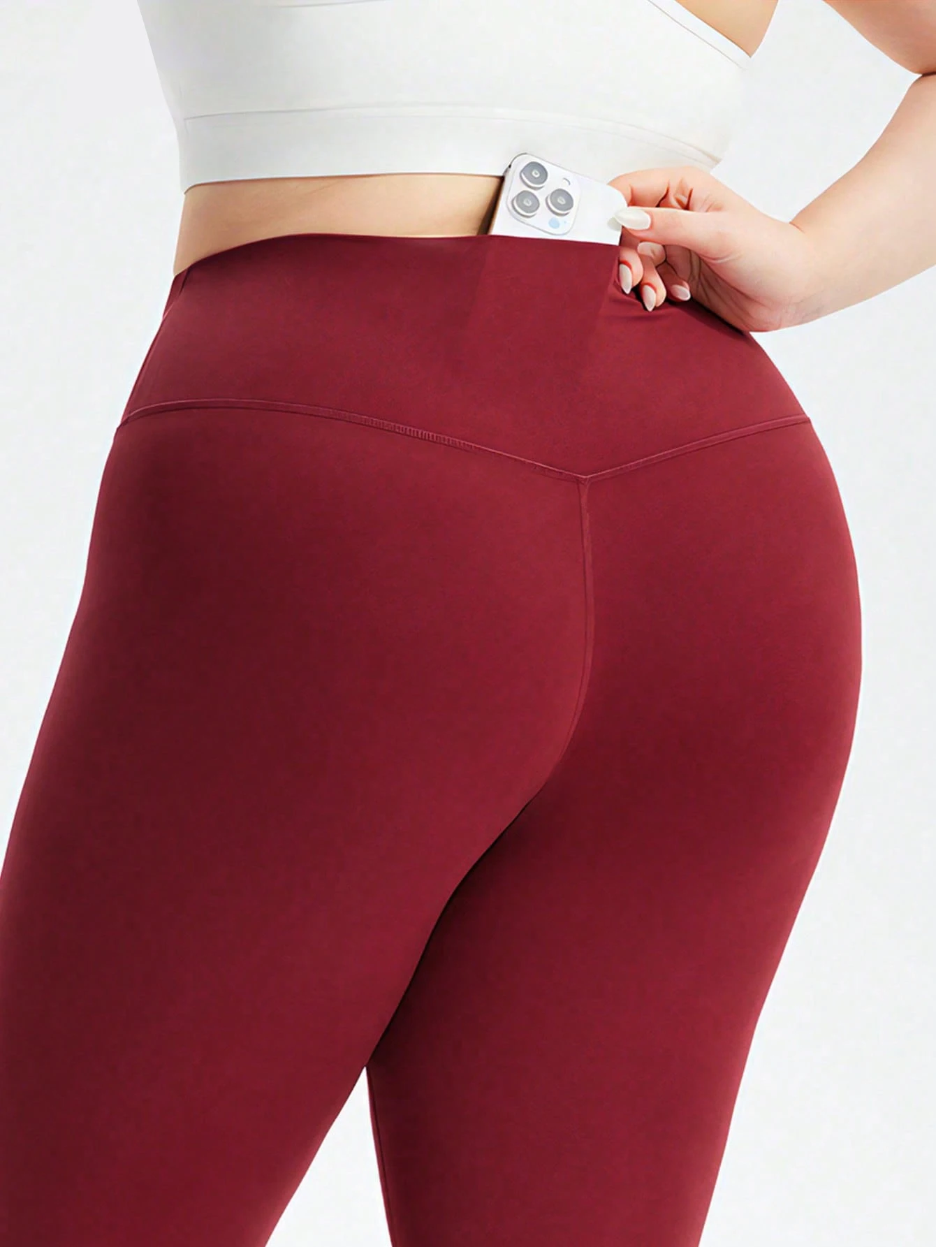 Plus Size Yoga Leggings Women High Waisted With Hidden Pocket Tummy Control Butt Lifting Fitness Workout Tights Gym Wear