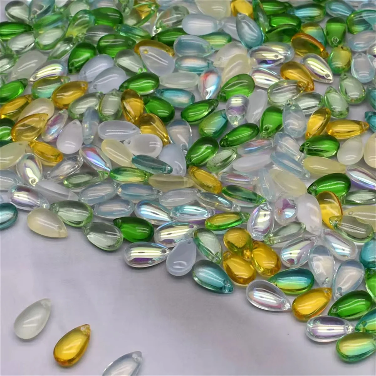 Z02 8x14mm 30Pcs Water Drop Shape Czech Glass Beads DIY Jewelry Findings Water Drop Glass Loose Beads for Jewelry Making
