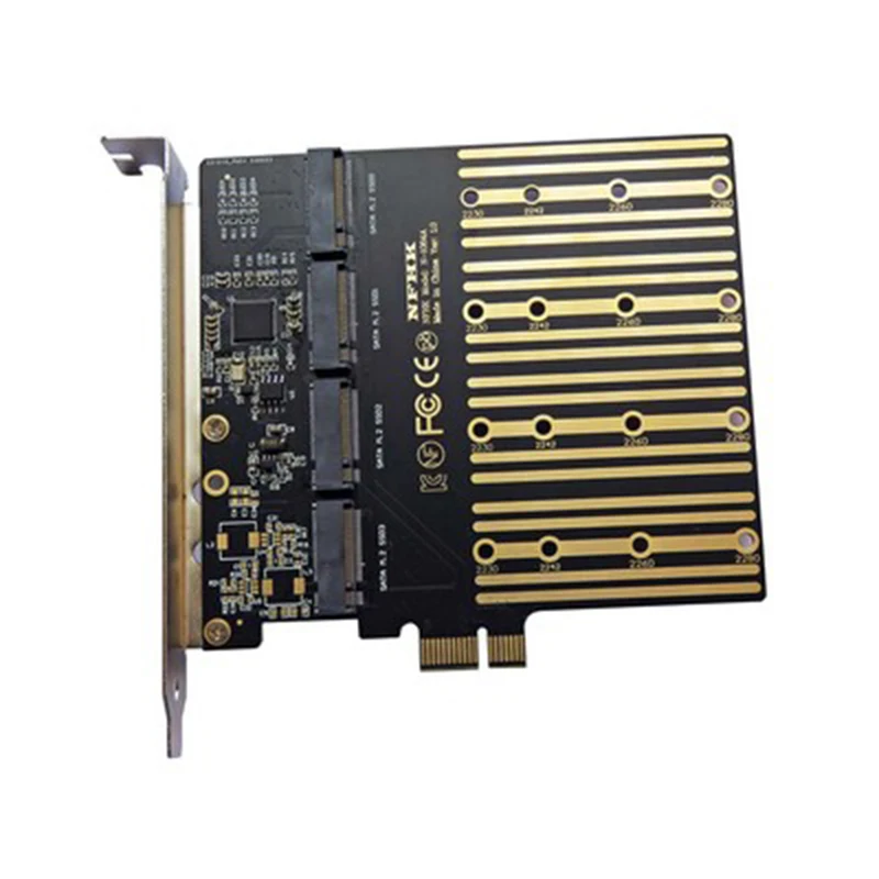 

PCIE to M2 Adapter PCI Express X1 3.0 4 Port B Key M.2 NGFF SATA SSD Adapter PCI-E M.2 Adapter Expansion Card Riser