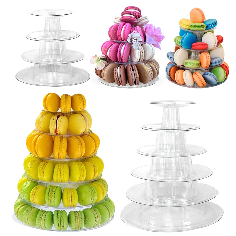 

4/6 Tiers Macarons Cake Bread Fondant Display Stands Plastic Tray Wedding Birthday Party Table Cake Decoration Tool Bakeware